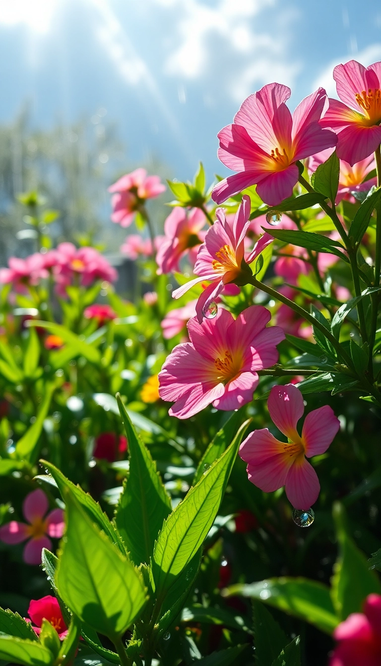 Best Dynamic Spring Rain Garden Phone Professional Wallpaper